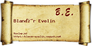 Blanár Evelin névjegykártya
